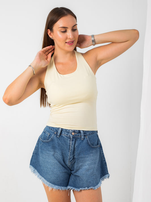 YELLOW HALTER TOP
