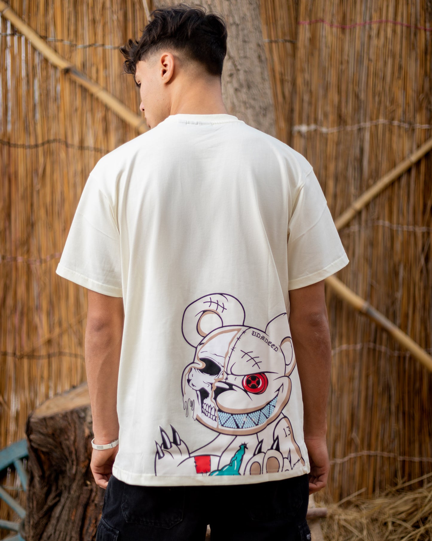Printed Creamy Relaxed Fit T-shirt