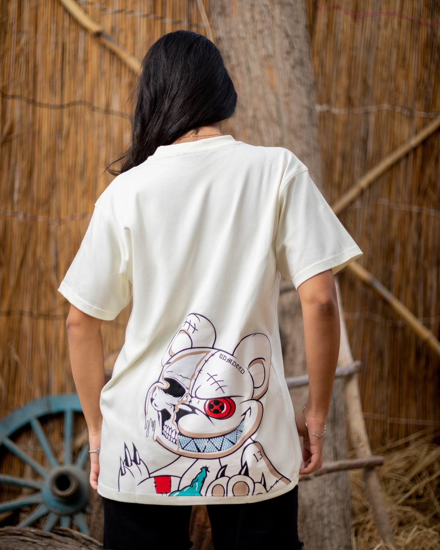 Printed Creamy Relaxed Fit T-shirt
