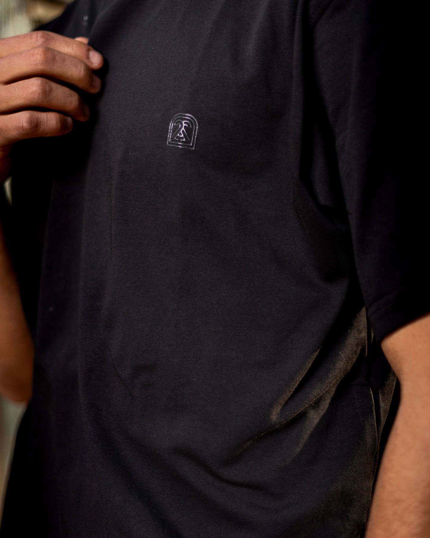 Printed Black Relaxed Fit T-shirt