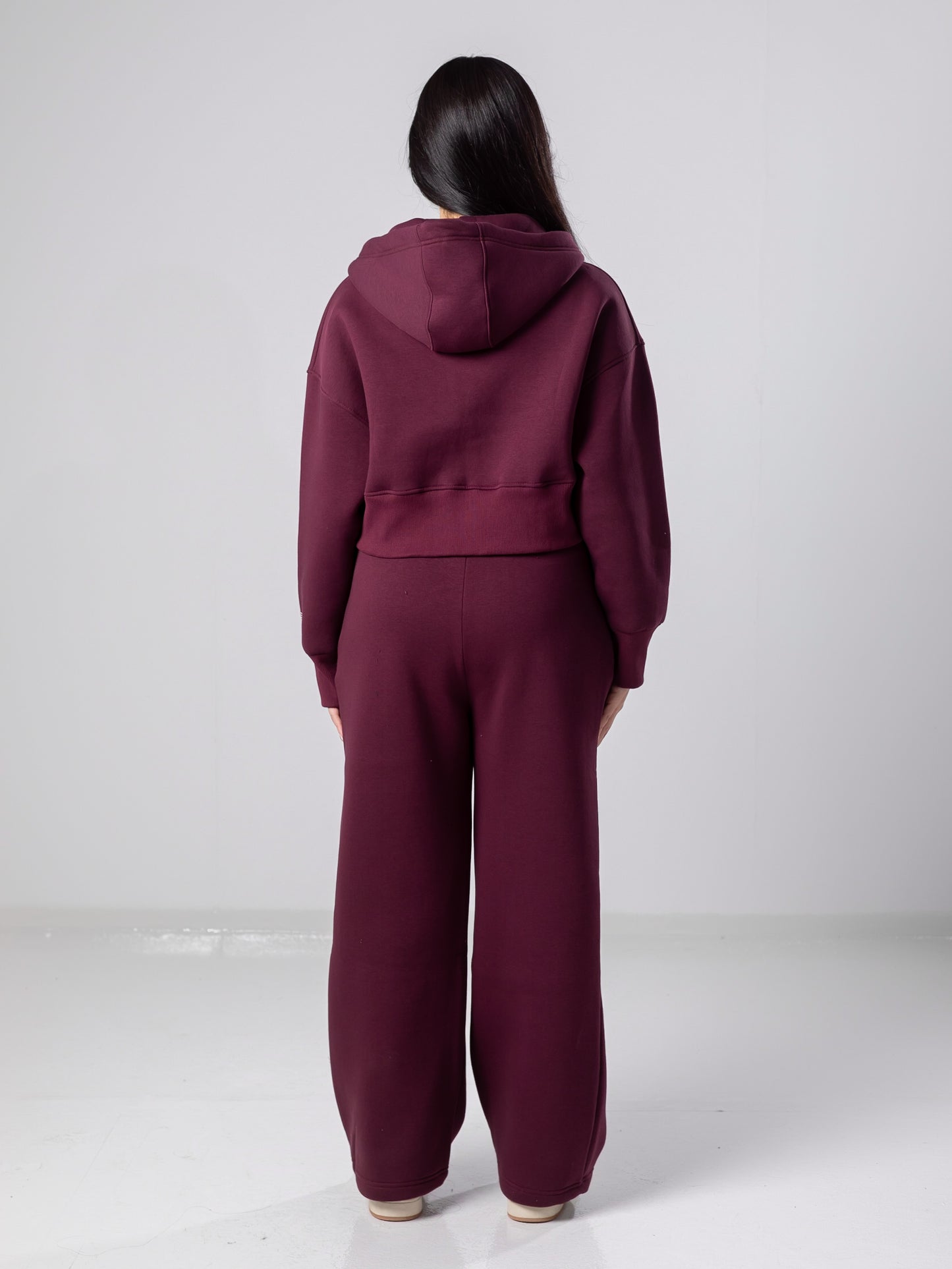 Burgundy Cropped Jacket