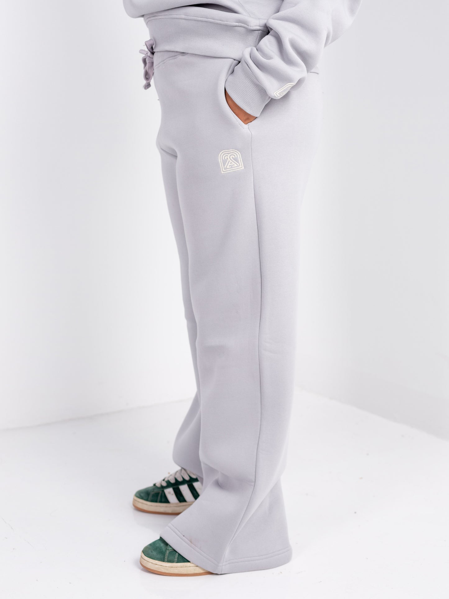 Grey Wide-leg Fit Sweatpants