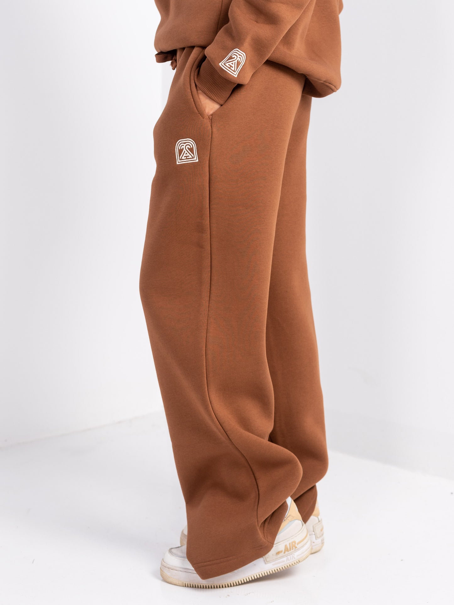Brown Wide-leg Fit Sweatpants