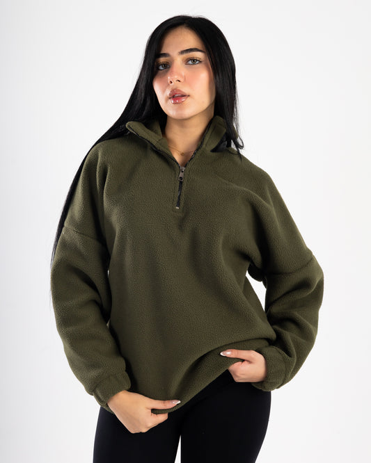 Olive Fleece QuarterZip