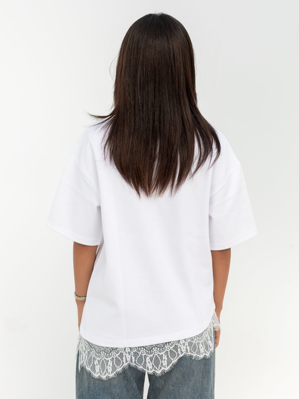 WHITE LACE TEE
