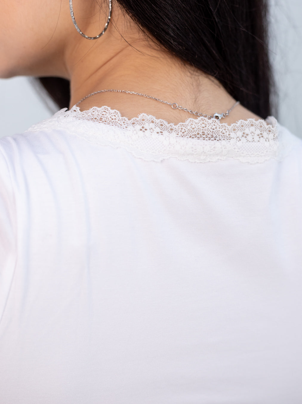 WHITE SQUARE LACE TOP