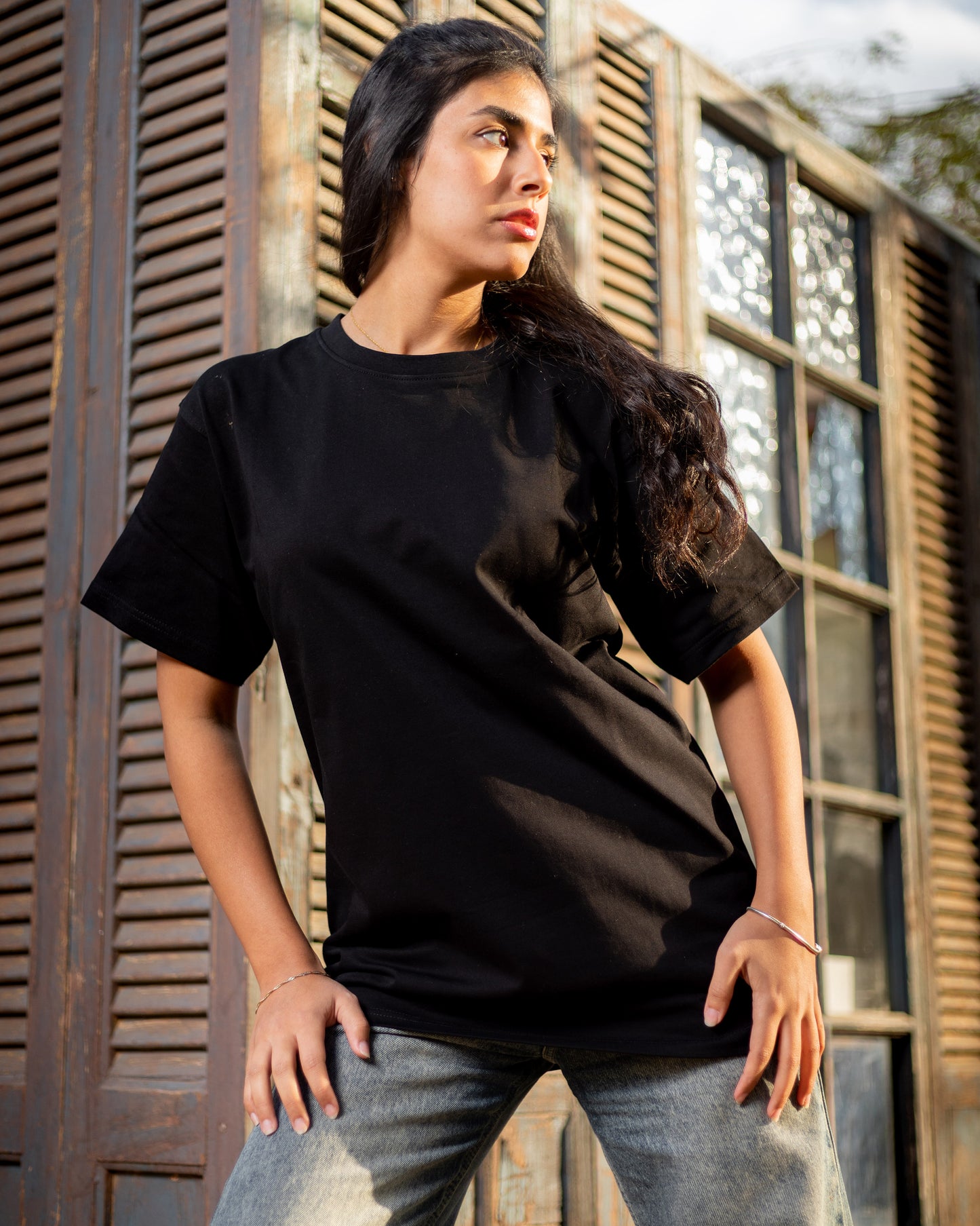 Black Basic Relaxed Fit T-shirt