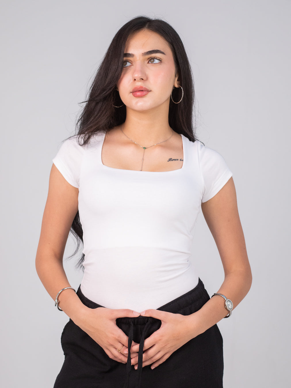 WHITE SQUARE TOP