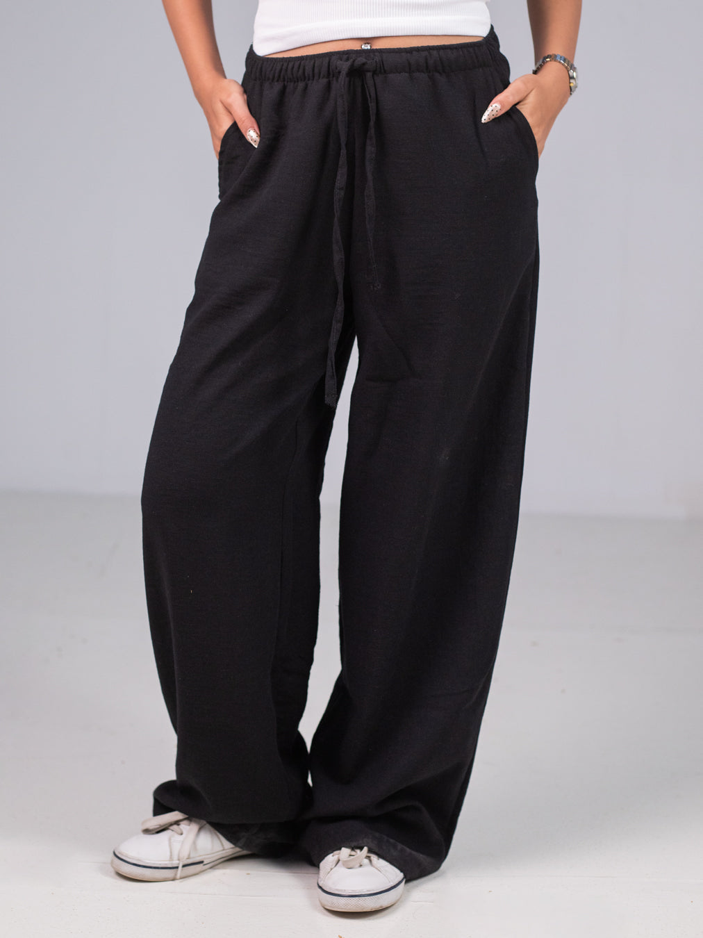 BLACK LINEN PANTS