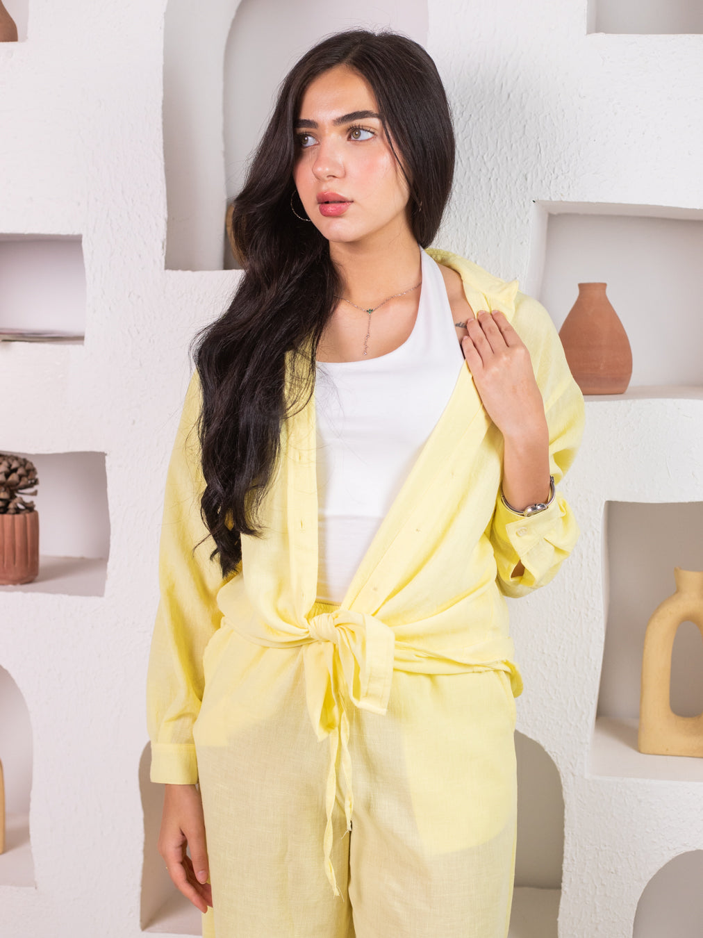 YELLOW LINEN SHIRT