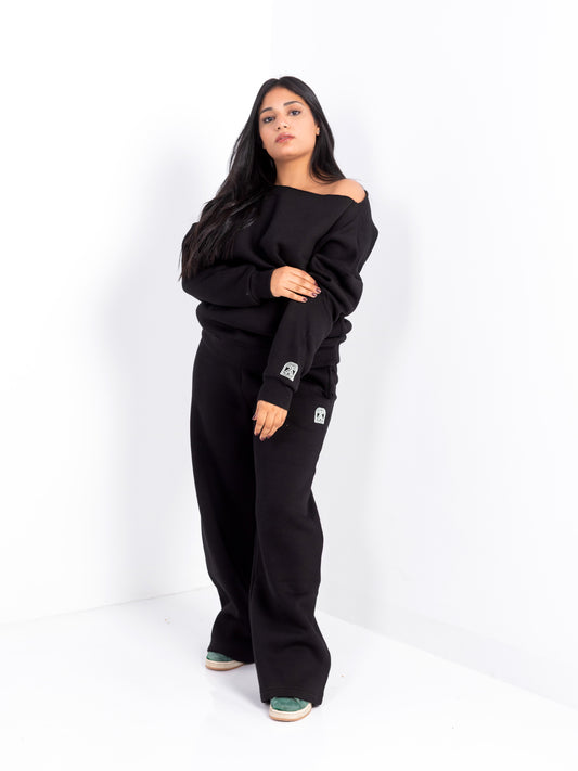 Black Off-Shoulder and Sweatpants