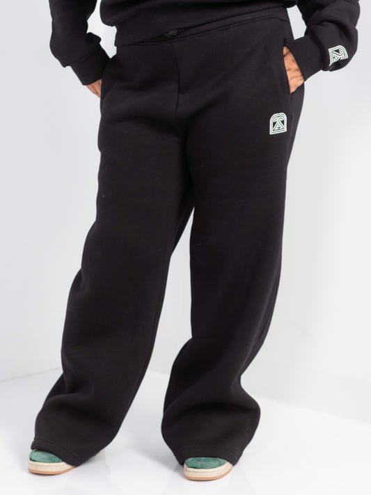 Black Wide-leg Fit Sweatpants