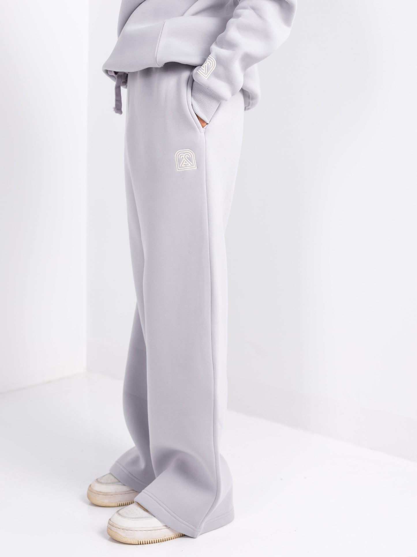 Grey Wide-leg Fit Sweatpants