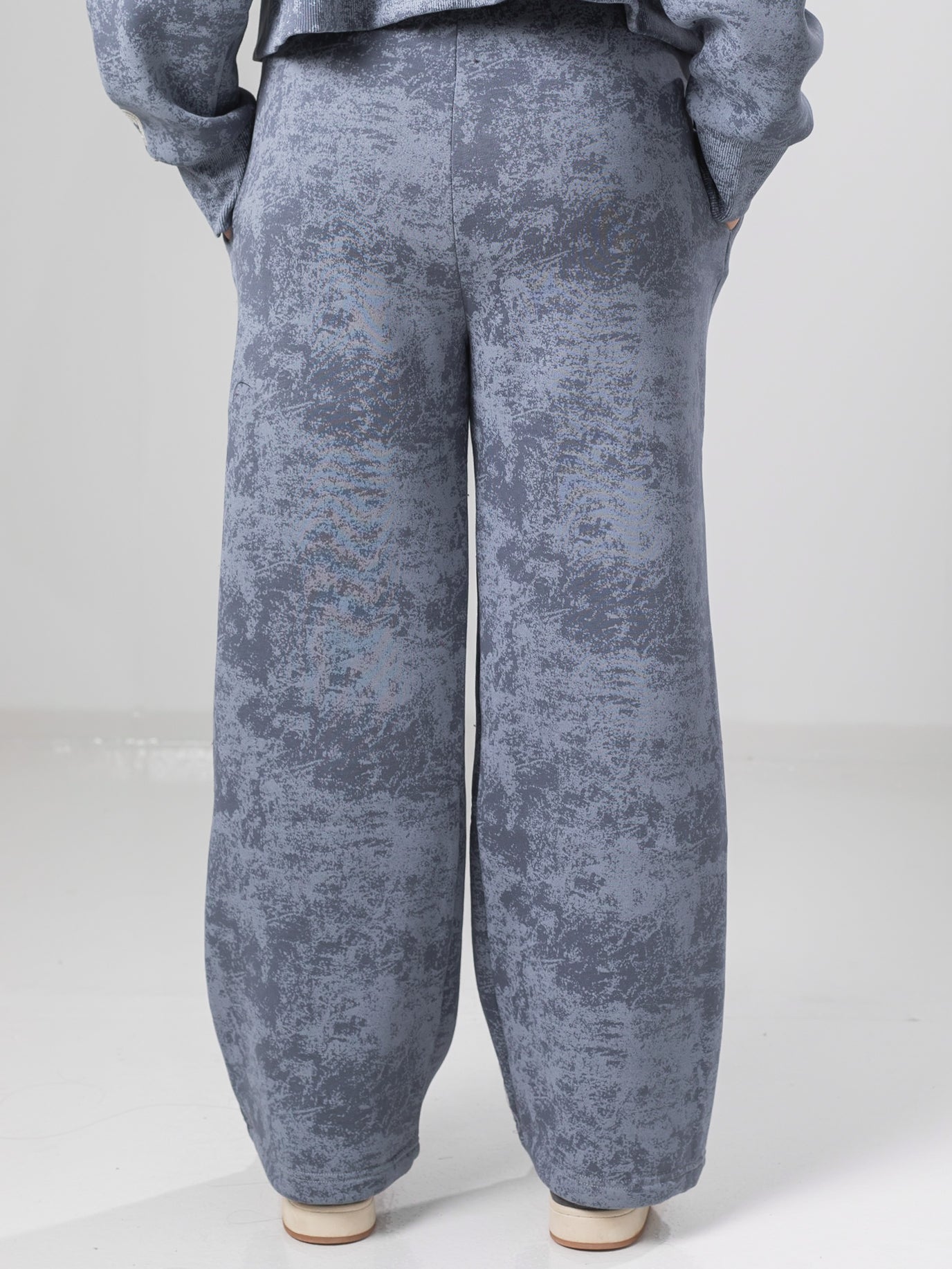 Grey Tie Dye Wide-leg Fit Sweatpants