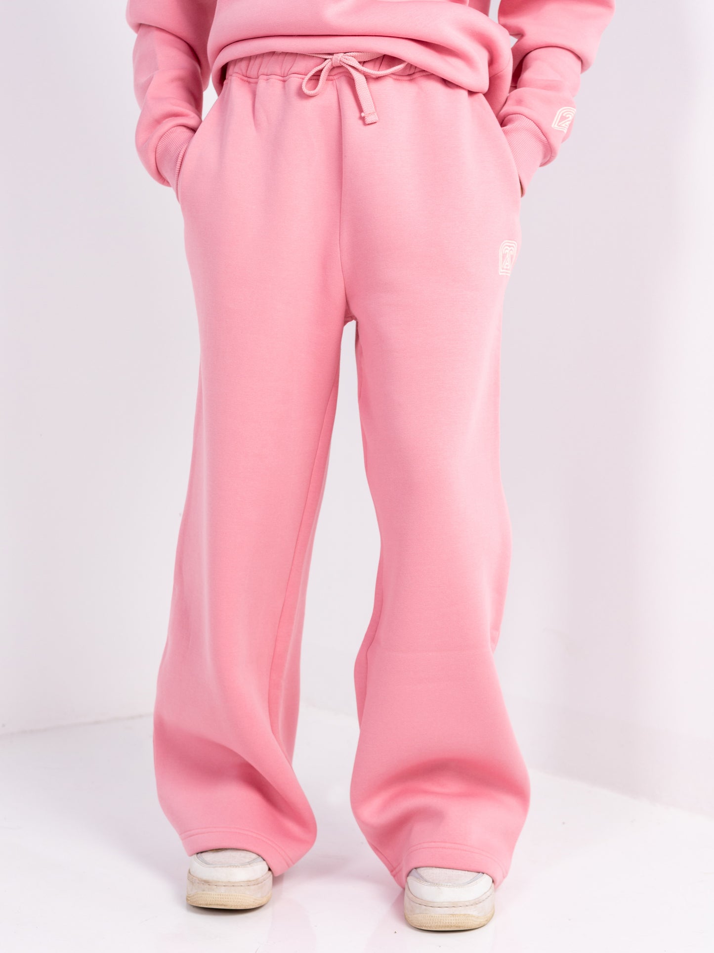 Pink Wide-leg Fit Sweatpants