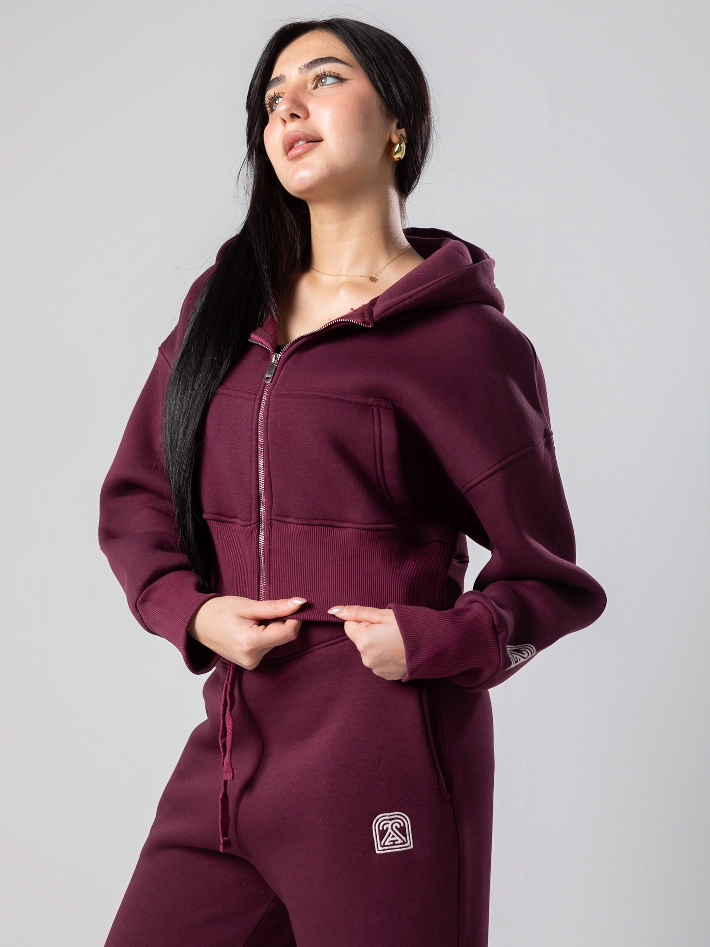 Burgundy Cropped Jacket