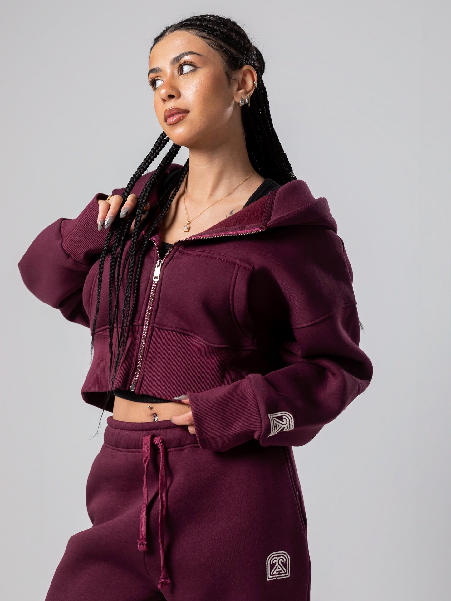 Burgundy Cropped Jacket