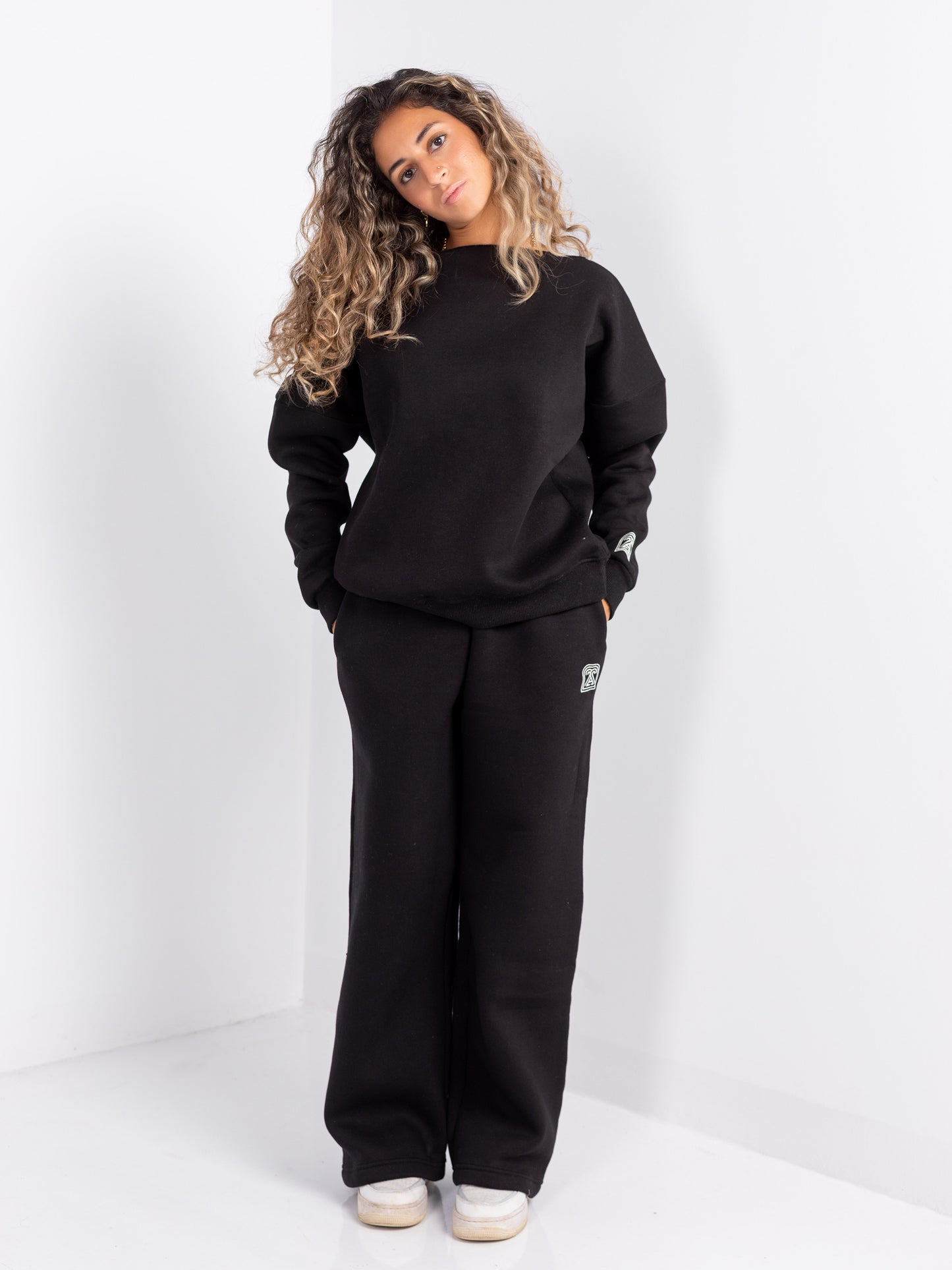 Black Off-Shoulder and Sweatpants