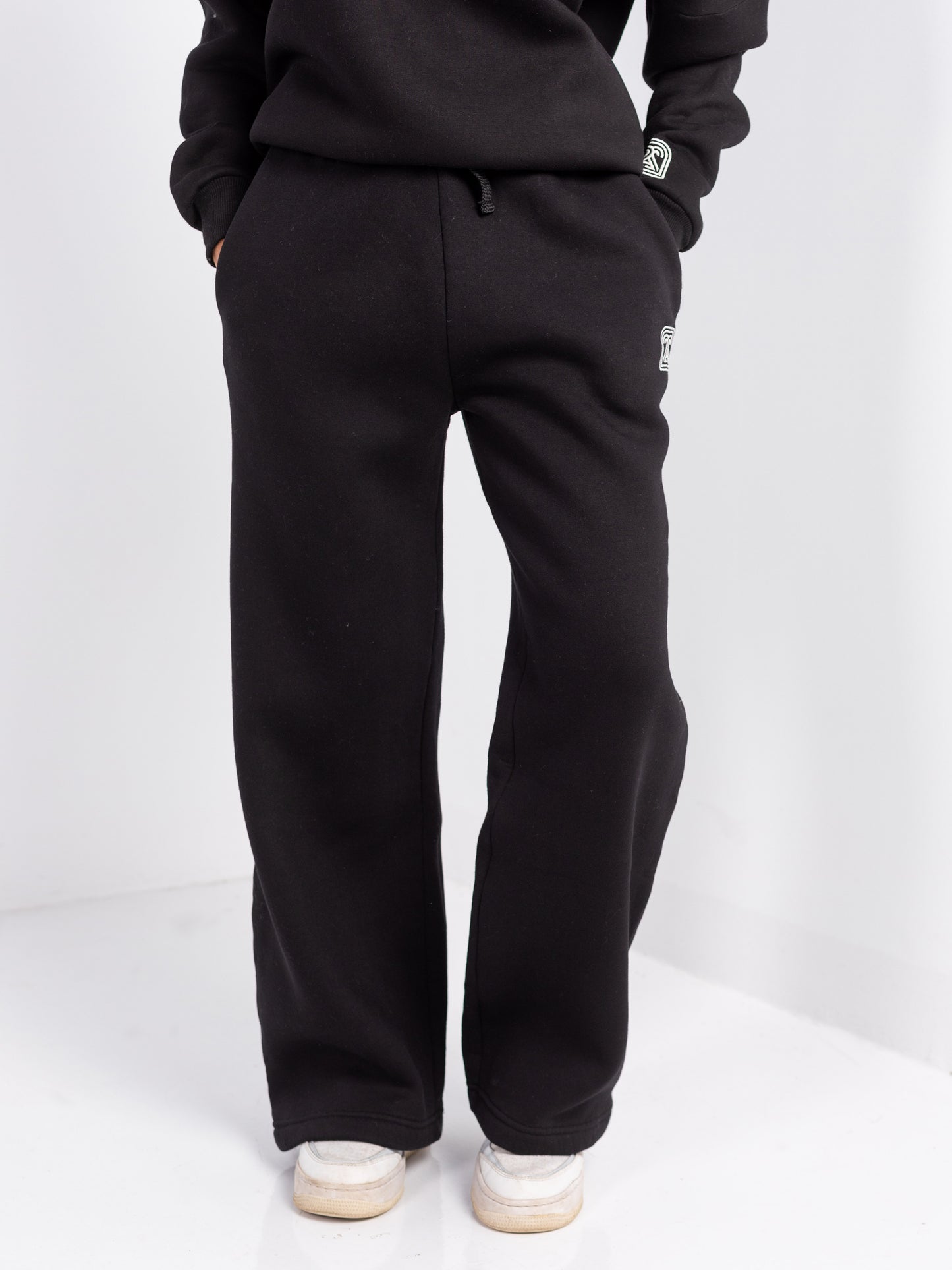 Black Wide-leg Fit Sweatpants