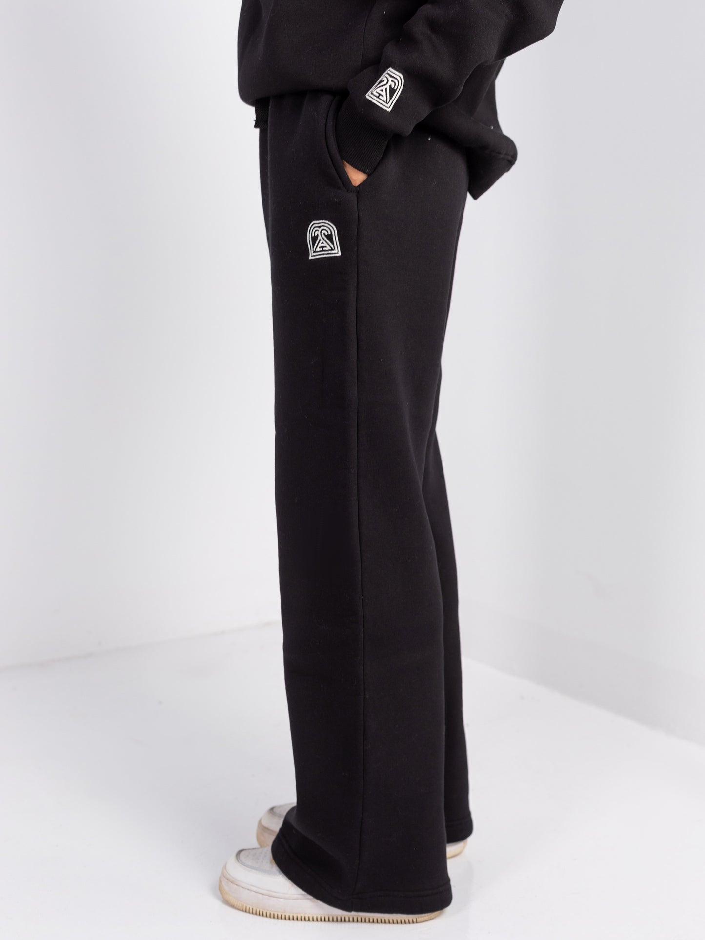 Black Wide-leg Fit Sweatpants