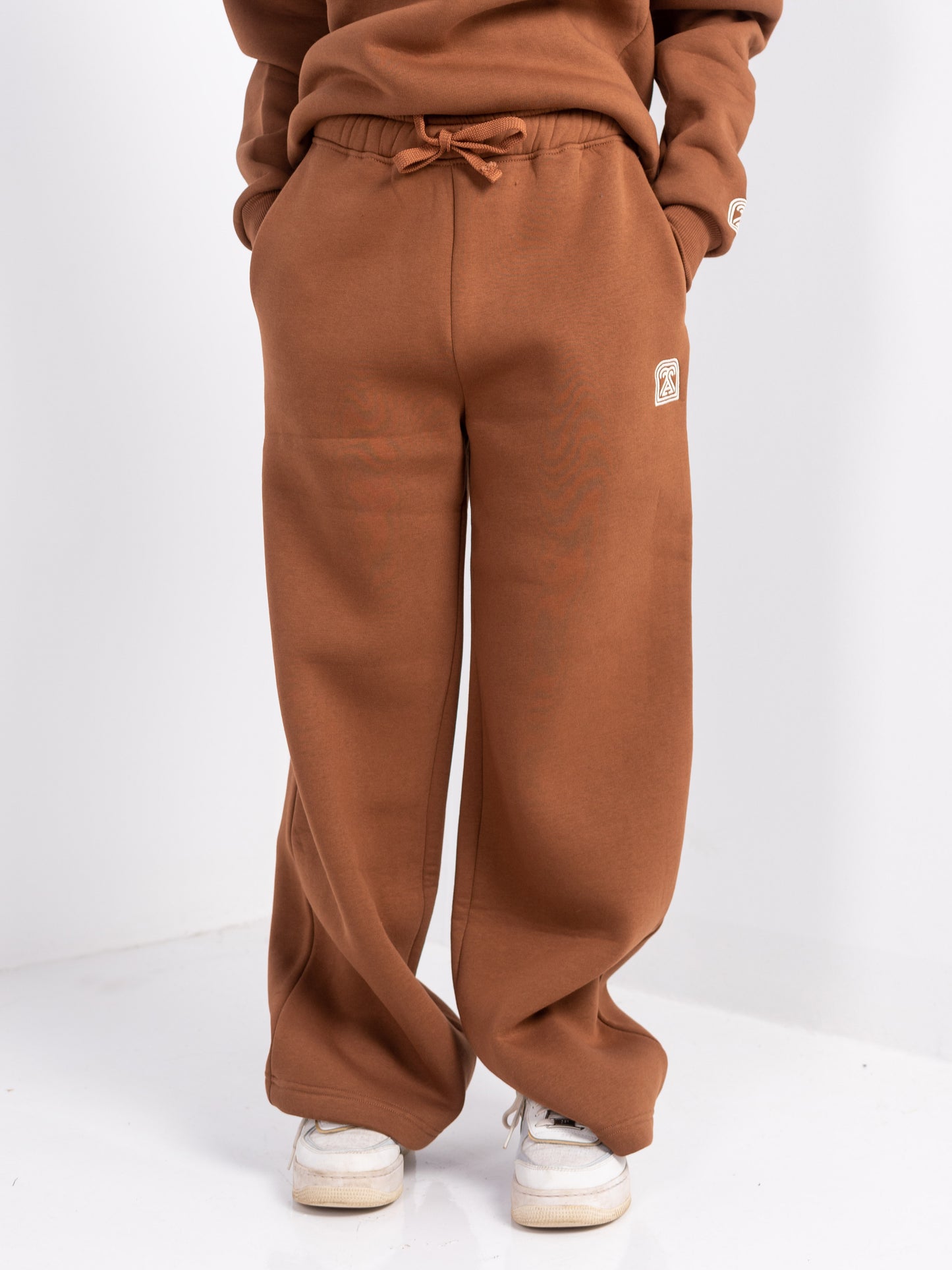 Brown Wide-leg Fit Sweatpants