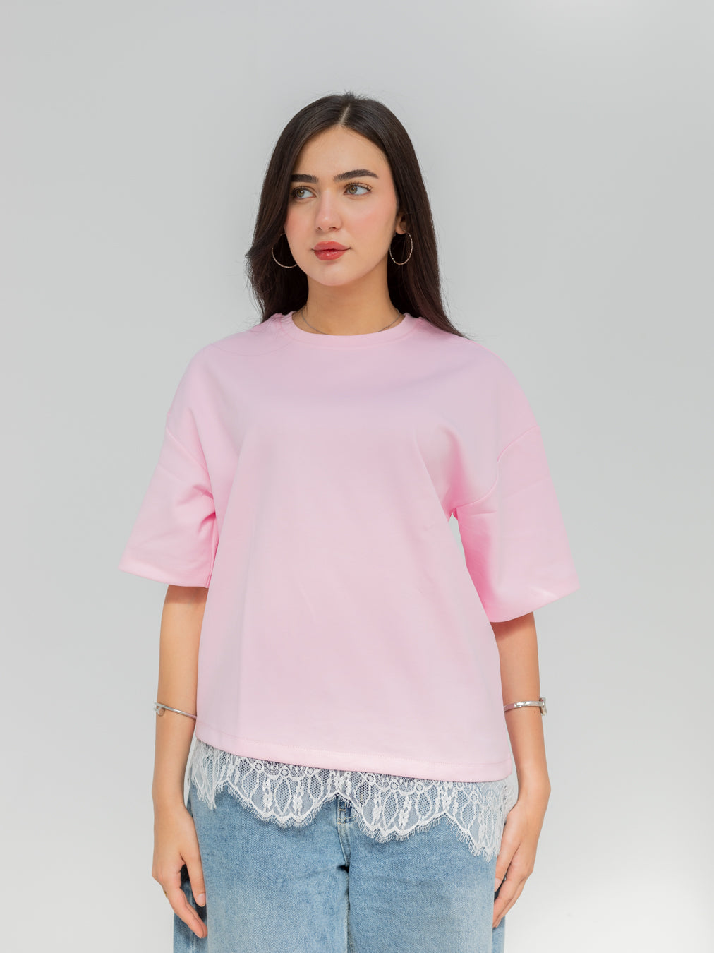 PINK LACE TEE