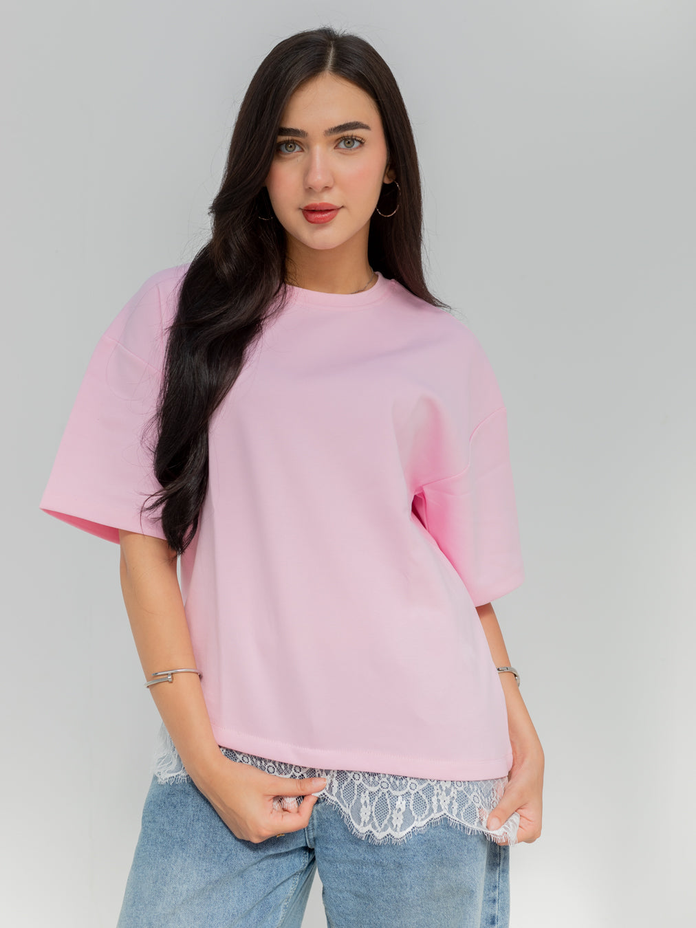 PINK LACE TEE