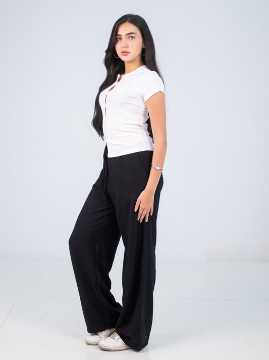 WHITE BUTTON TOP