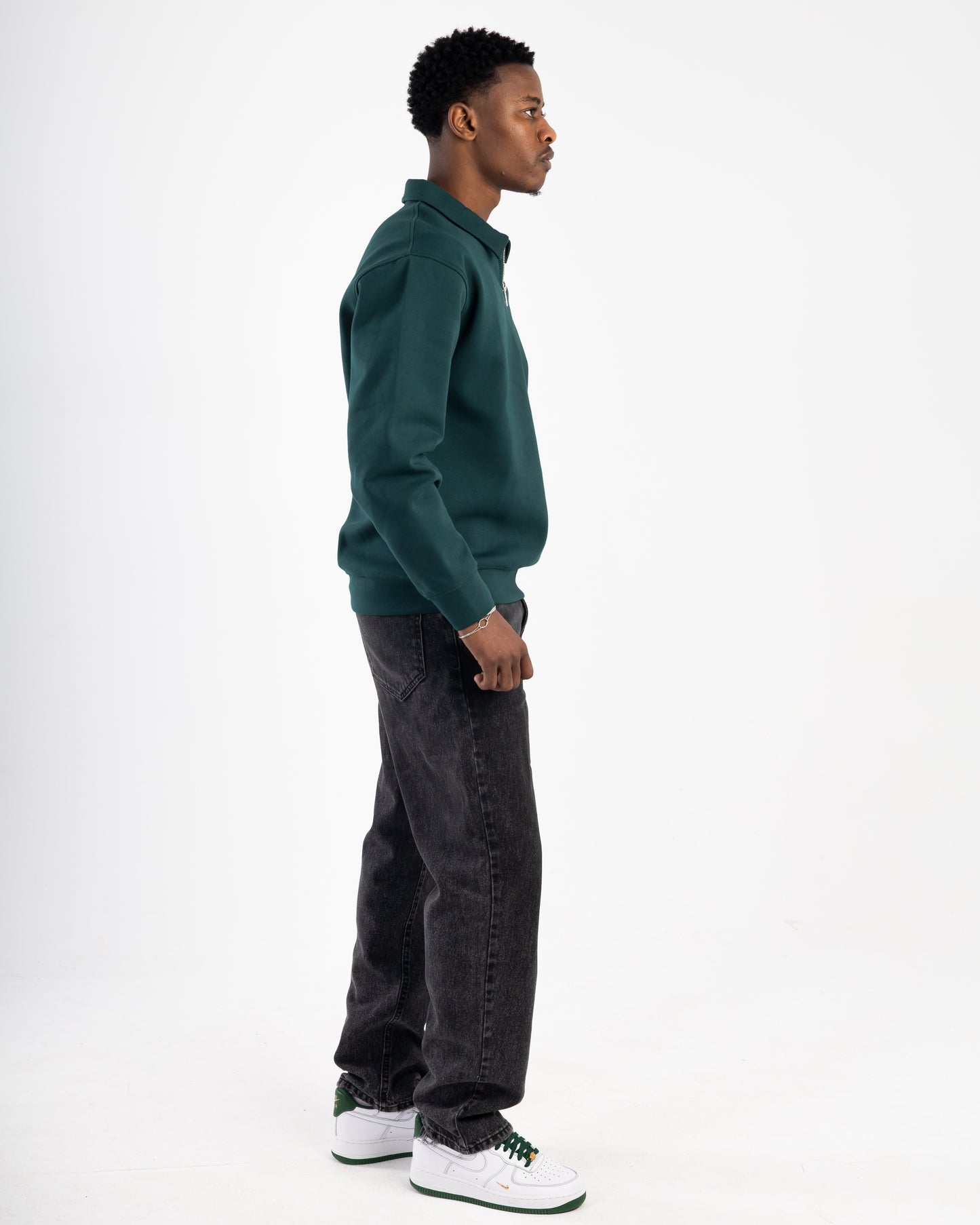Dark Green Quarter Zip Polo