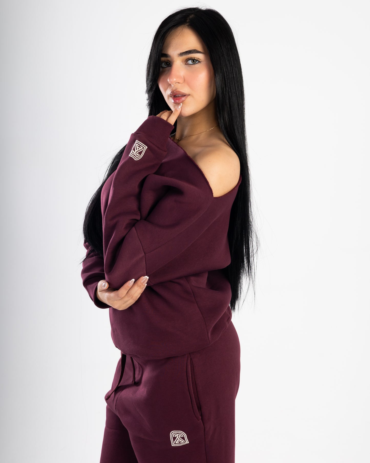 Burgundy Off-Shoulder