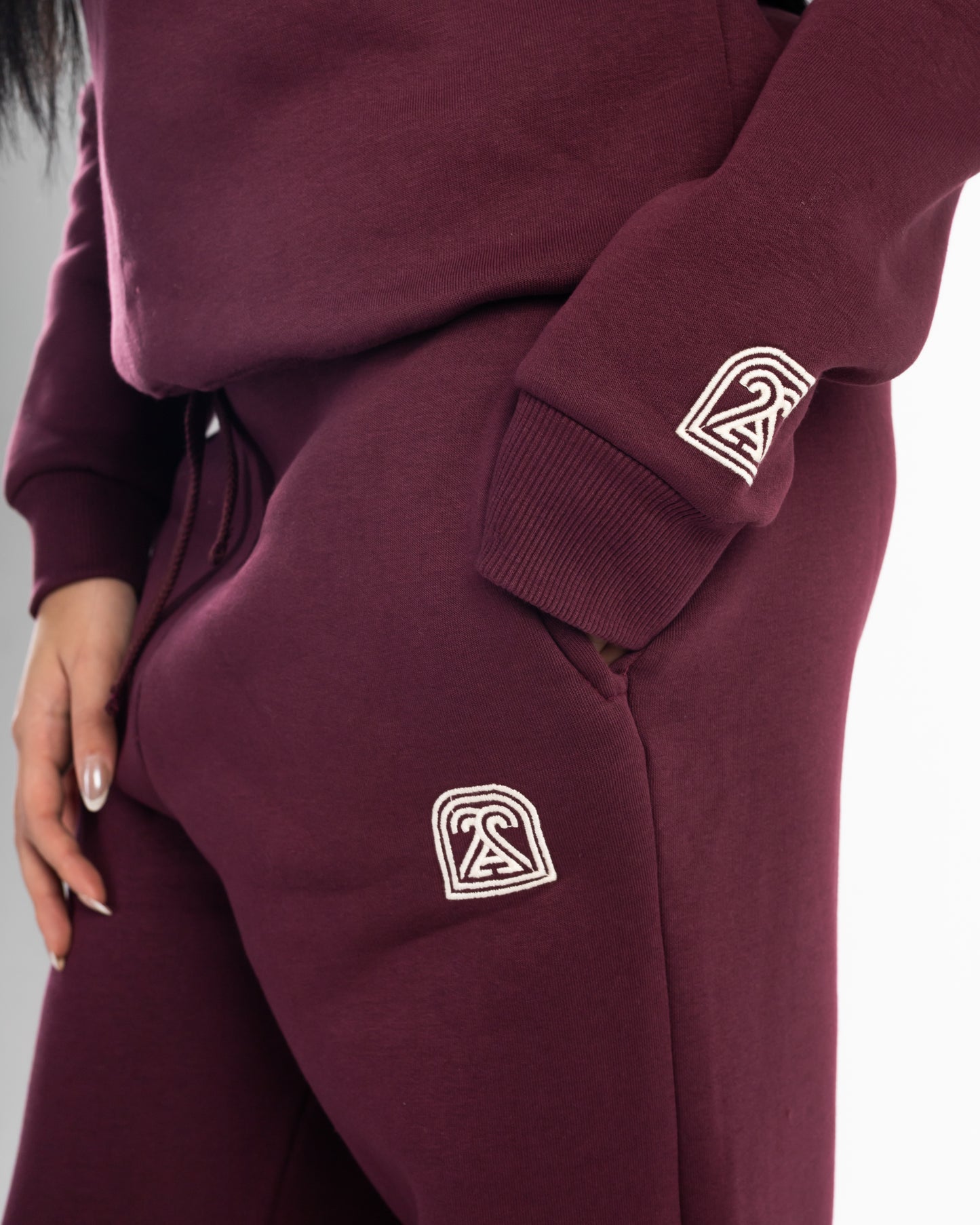 Burgundy Wide-leg Fit Sweatpants