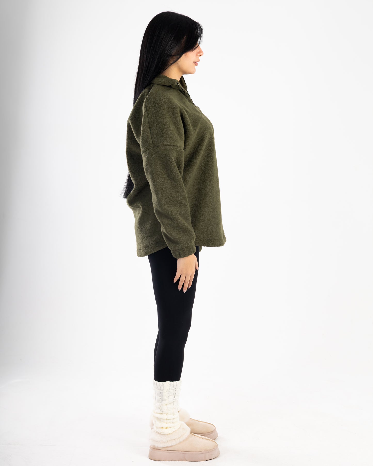Olive Fleece QuarterZip
