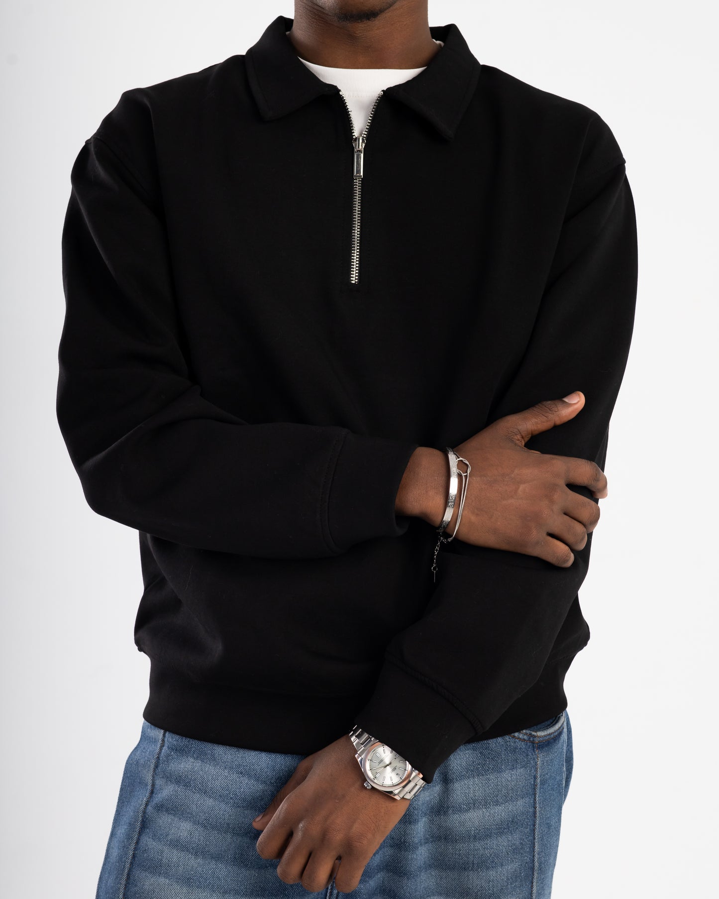 Black Quarter Zip Polo